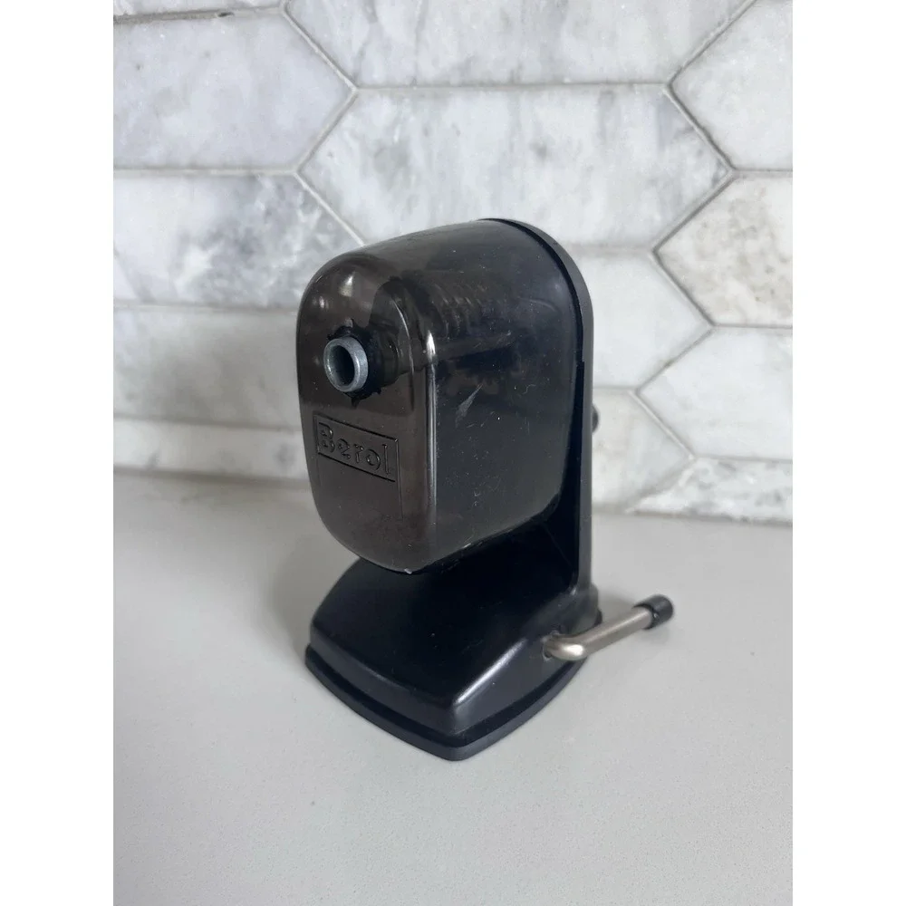 Vintage Berol Manual Crank Pencil Sharpener Suction Vacuhold Lever